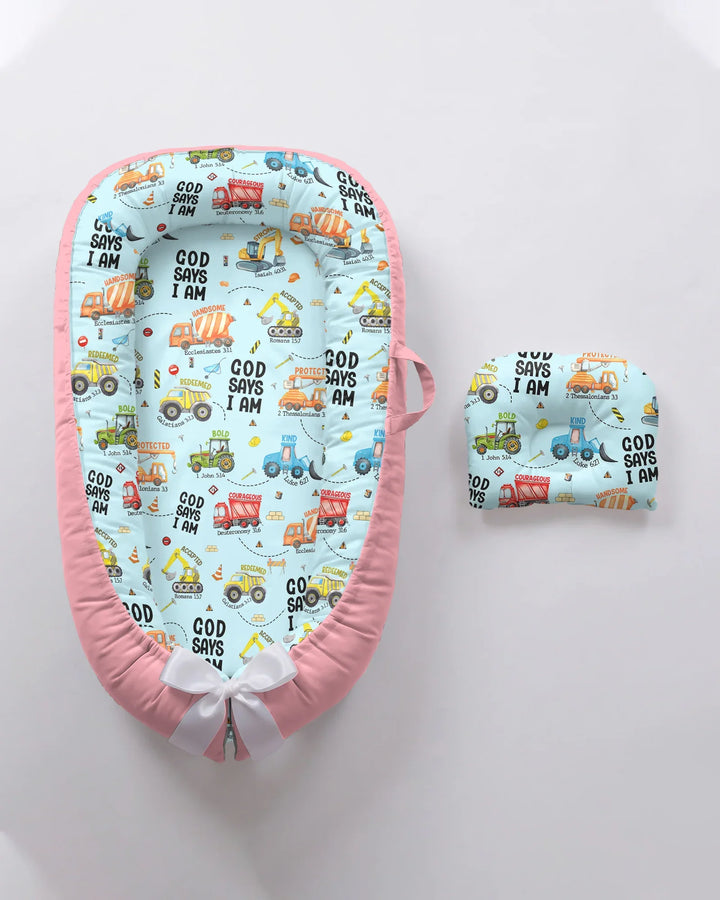God Says I Am Boy Bamboo Baby Nest Bed