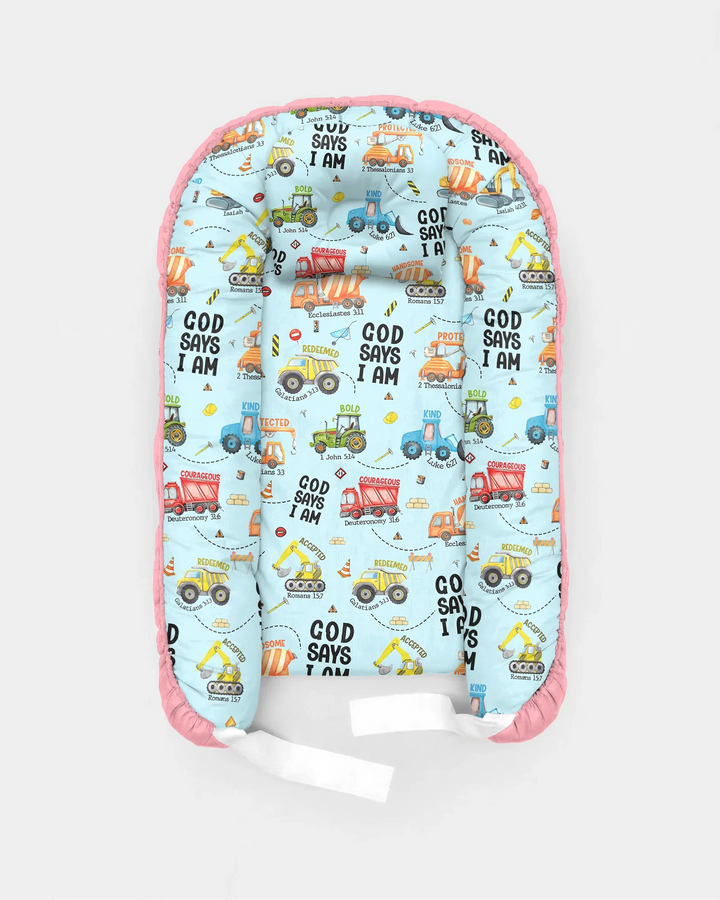God Says I Am Boy Bamboo Baby Nest Bed