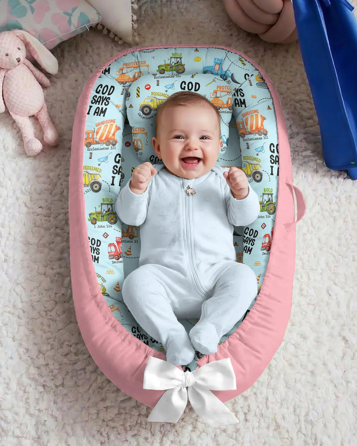 God Says I Am Boy Bamboo Baby Nest Bed