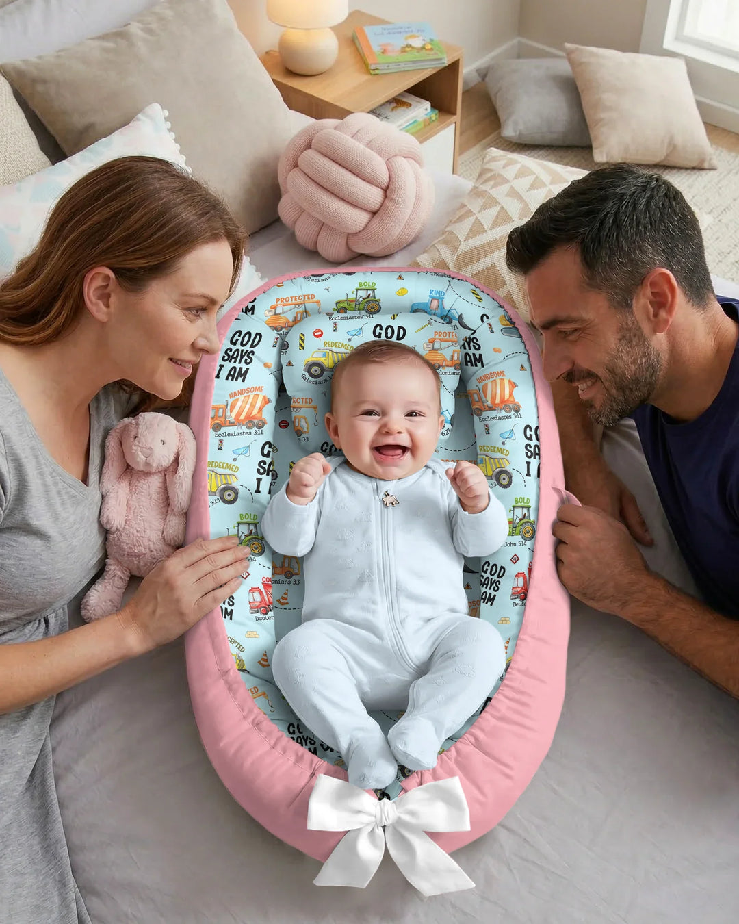God Says I Am Boy Bamboo Baby Nest Bed