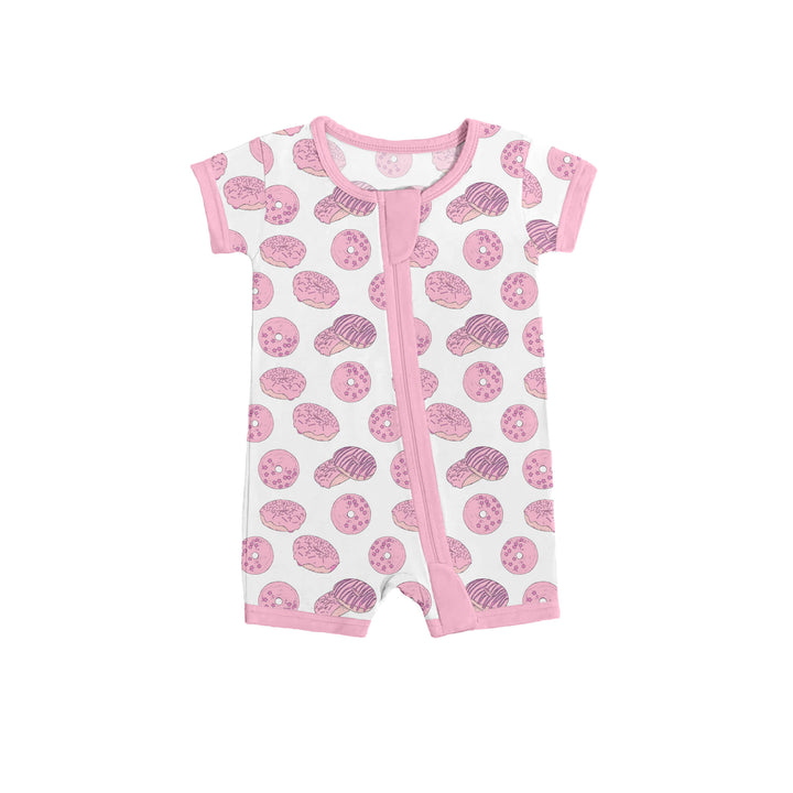 Pink Donut Shop Shorty Zippered Romper