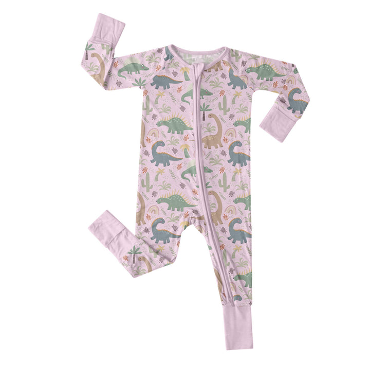 Pink Jurassic Jungle Convertible Zippered Romper