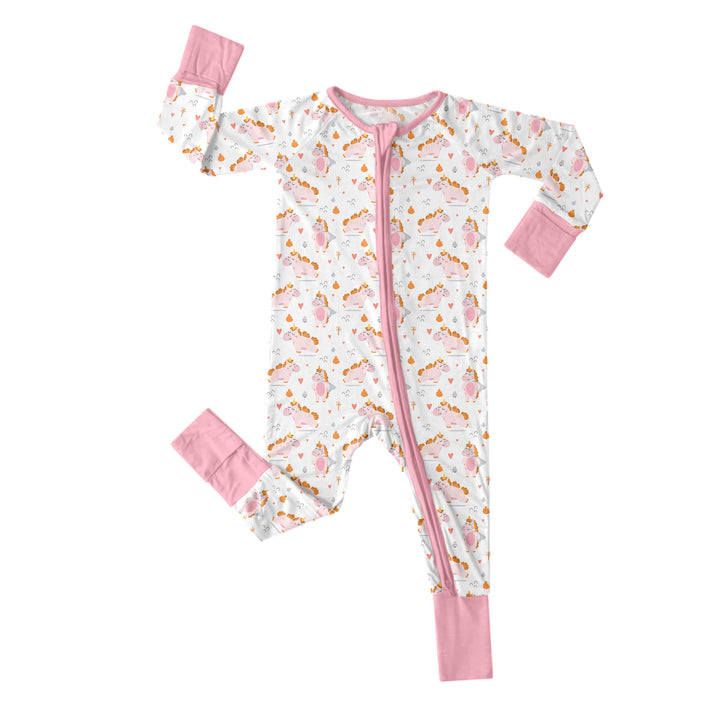 Pink Unicorns Convertible Zippered Romper