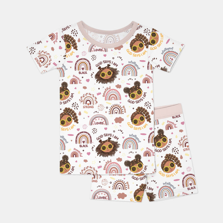 Template Zweiteiliges Pyjama-Set mit kurzen Ärmeln und Shorts