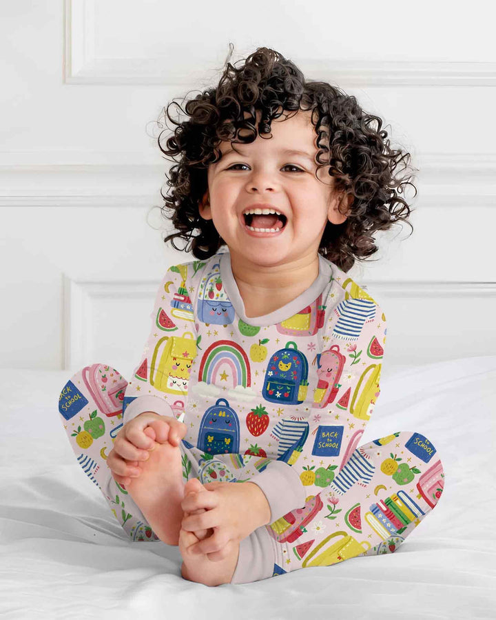 Conjunto de pijama de dos piezas de bambú con mangas largas, plantilla PERSONALIZADA