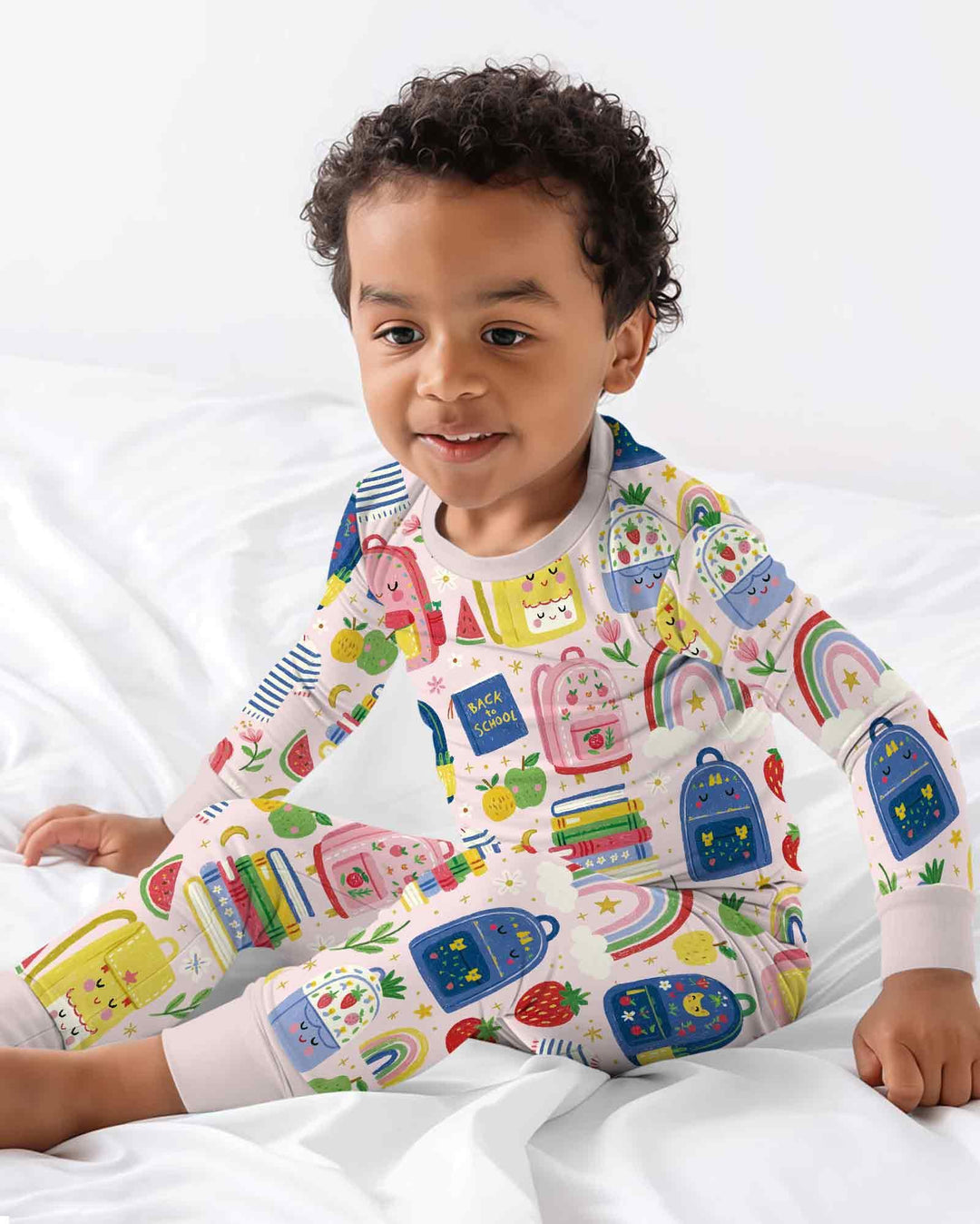 Conjunto de pijama de dos piezas de bambú con mangas largas, plantilla PERSONALIZADA