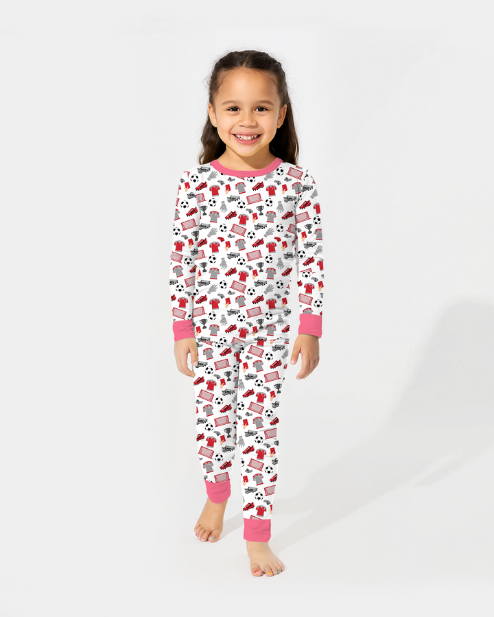 Zweiteiliges Langarm-Pyjama-Set mit Sommerfrüchten
