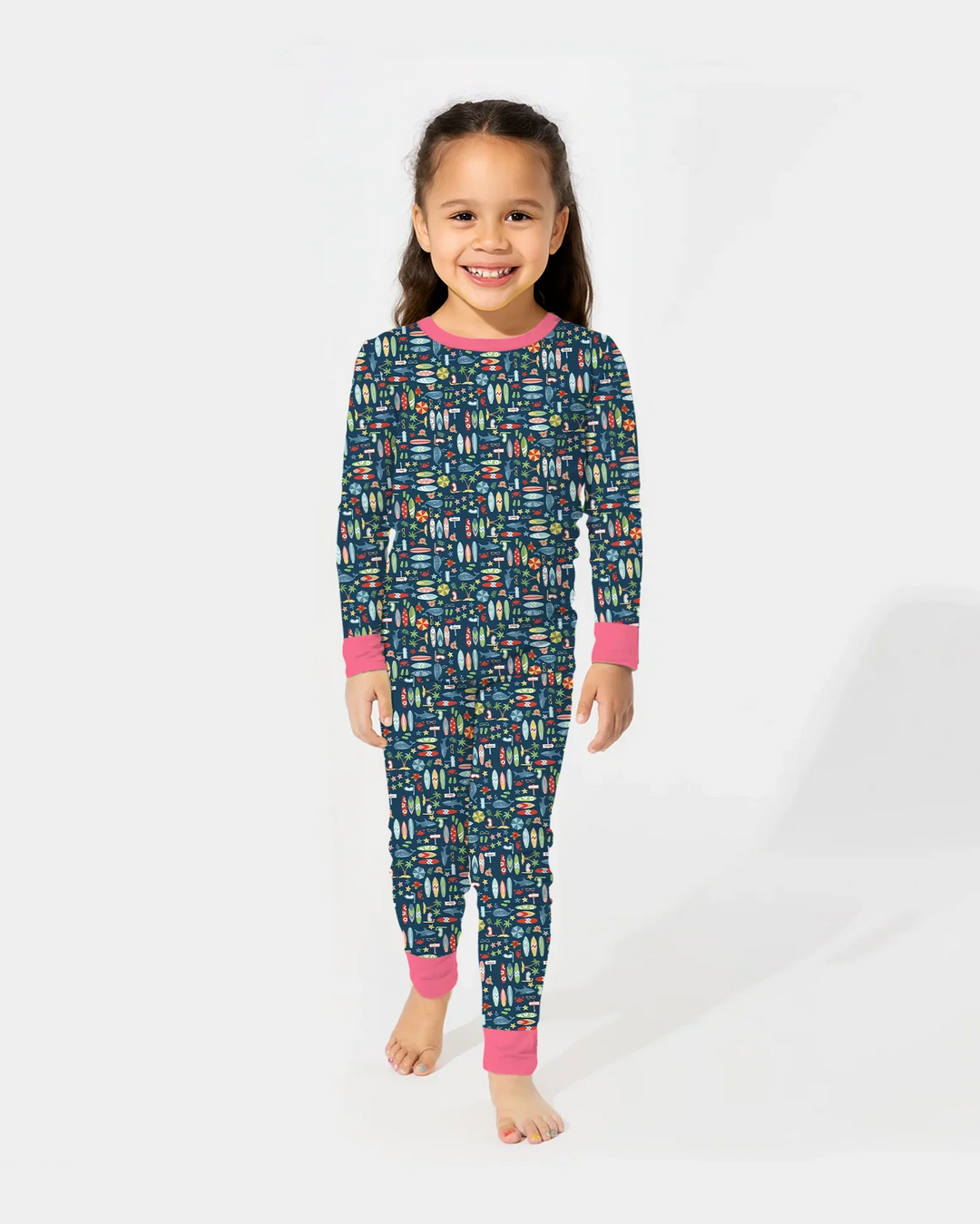 Endless Summer Surf Bamboo Two Piece Long Sleeve Pajama Set