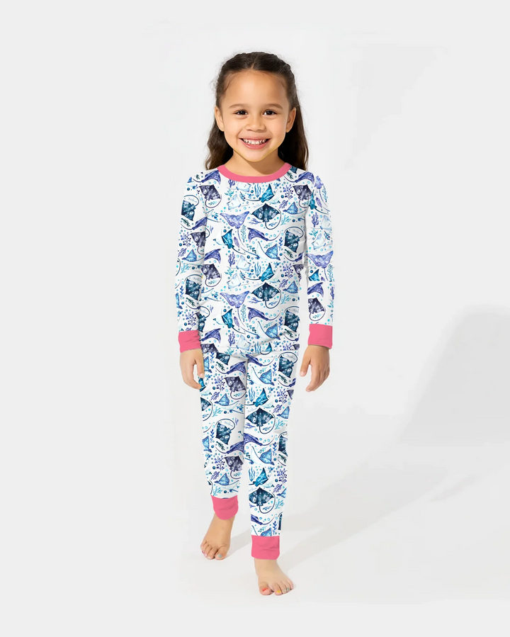 Zweiteiliges Langarm-Pyjama-Set mit Sommerfrüchten