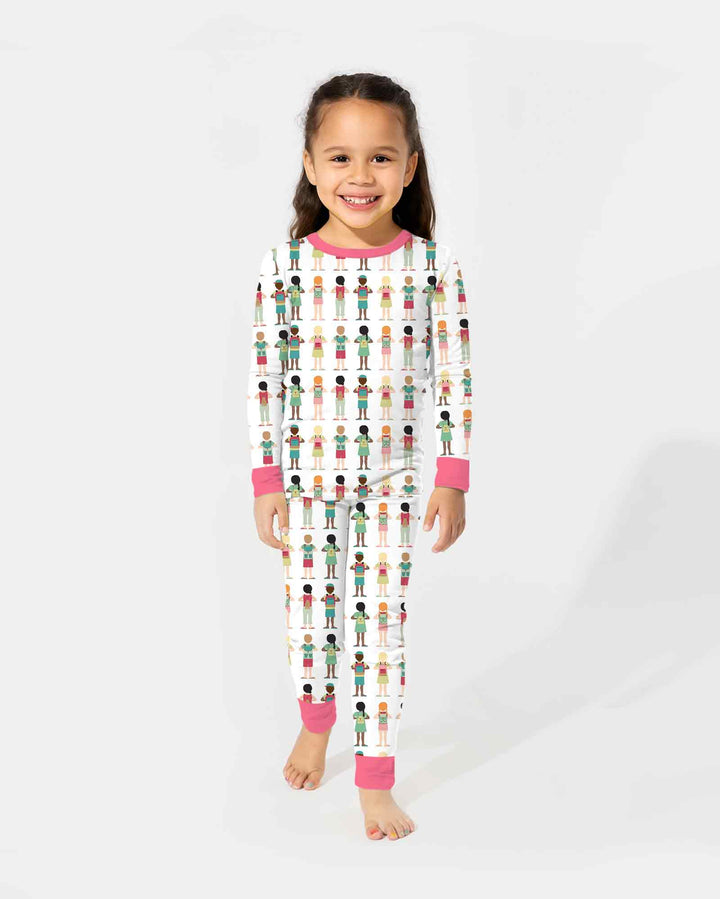 Conjunto de pijama de dos piezas de bambú con mangas largas, plantilla PERSONALIZADA