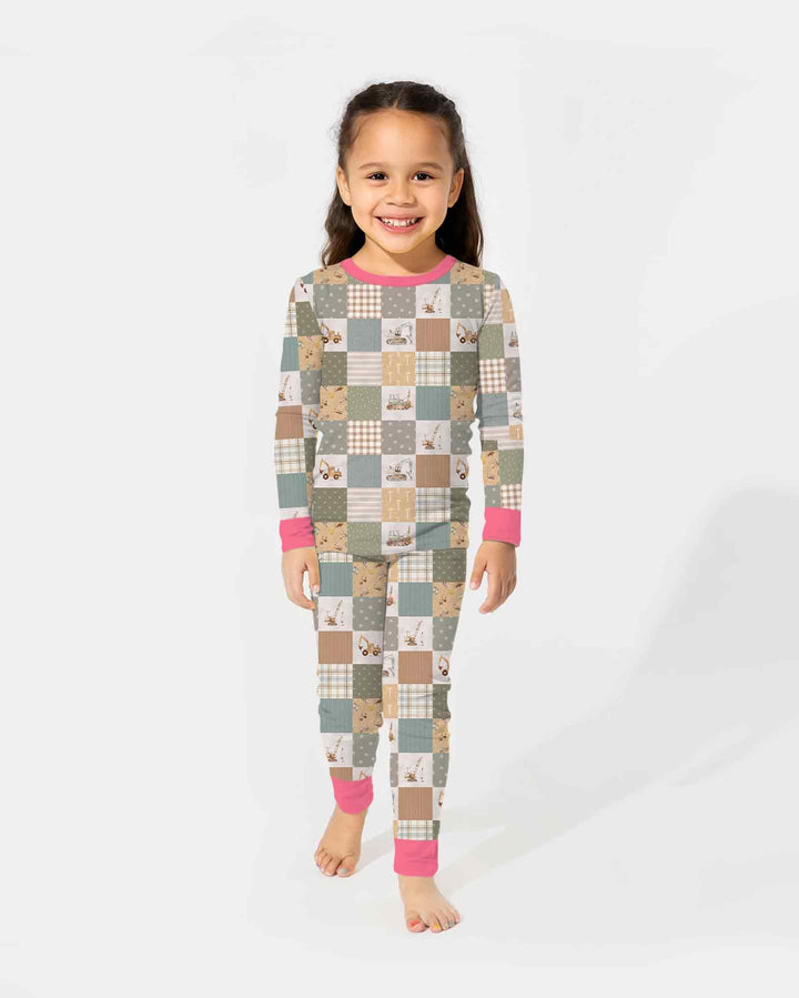 Construction Trucks Bamboo Two Piece Long Sleeve Pajama Set