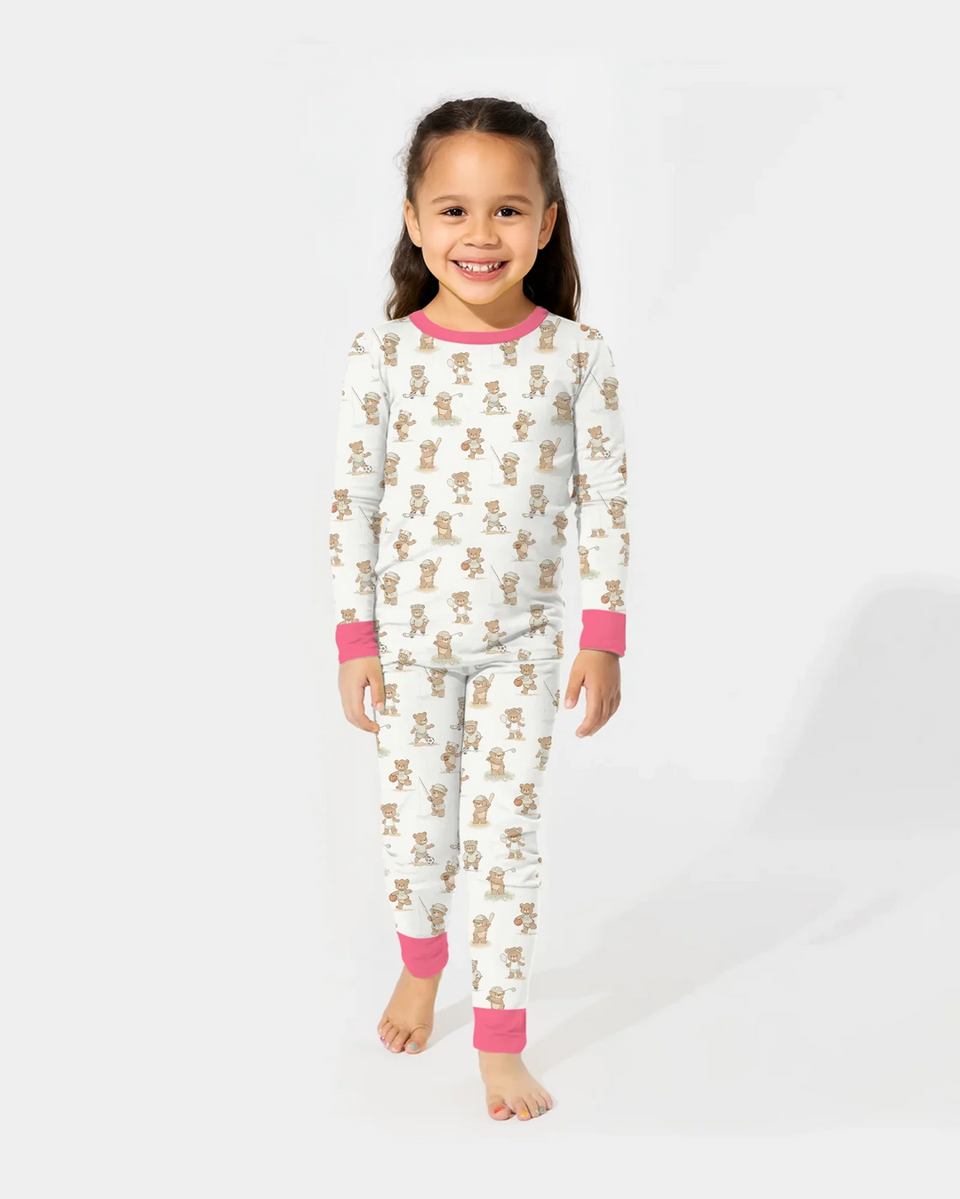 Teddy Team Spirit Bamboo Two Piece Long Sleeve Pajama Set