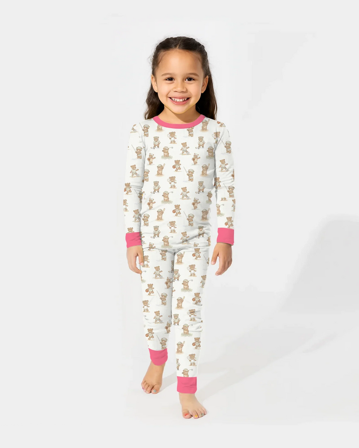 Teddy Team Spirit Bamboo Two Piece Long Sleeve Pajama Set