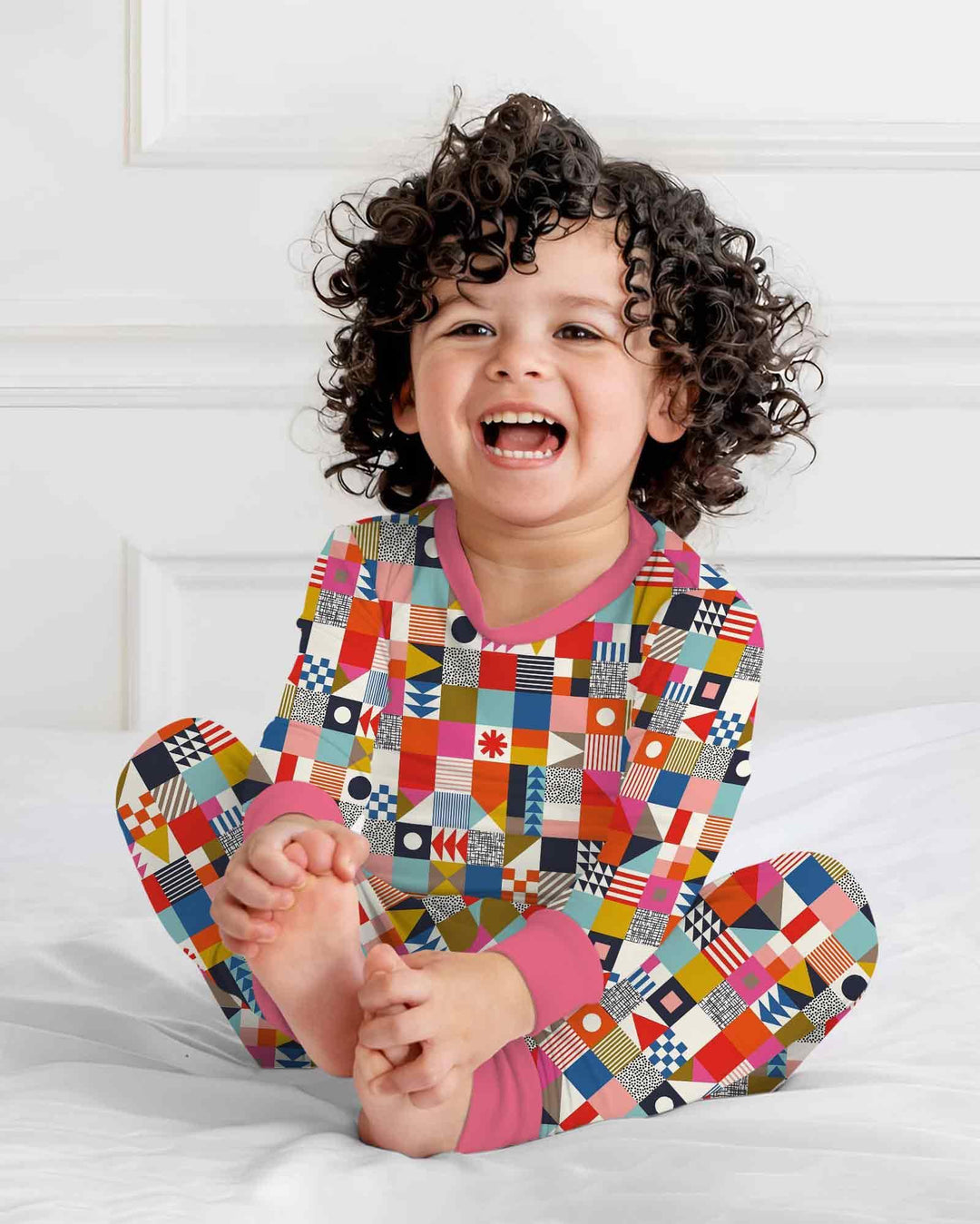 Playful Shapes Bamboo Two Piece Long Sleeve Pajama Set