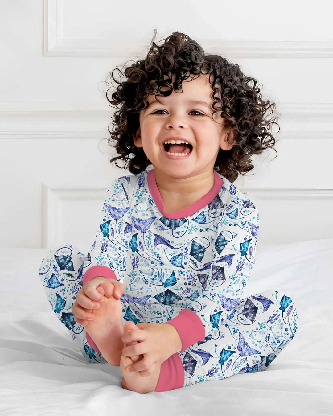 Zweiteiliges Langarm-Pyjama-Set mit Sommerfrüchten