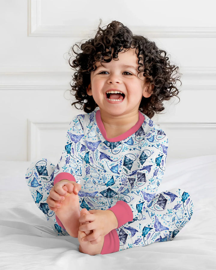 Zweiteiliges Langarm-Pyjama-Set mit Sommerfrüchten