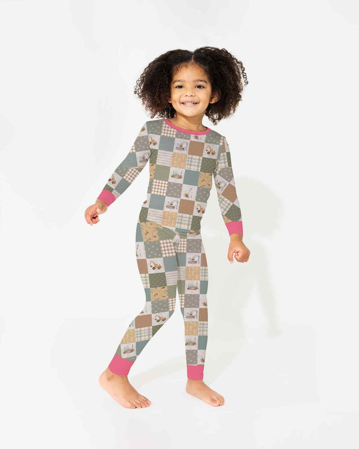 Construction Trucks Bamboo Two Piece Long Sleeve Pajama Set