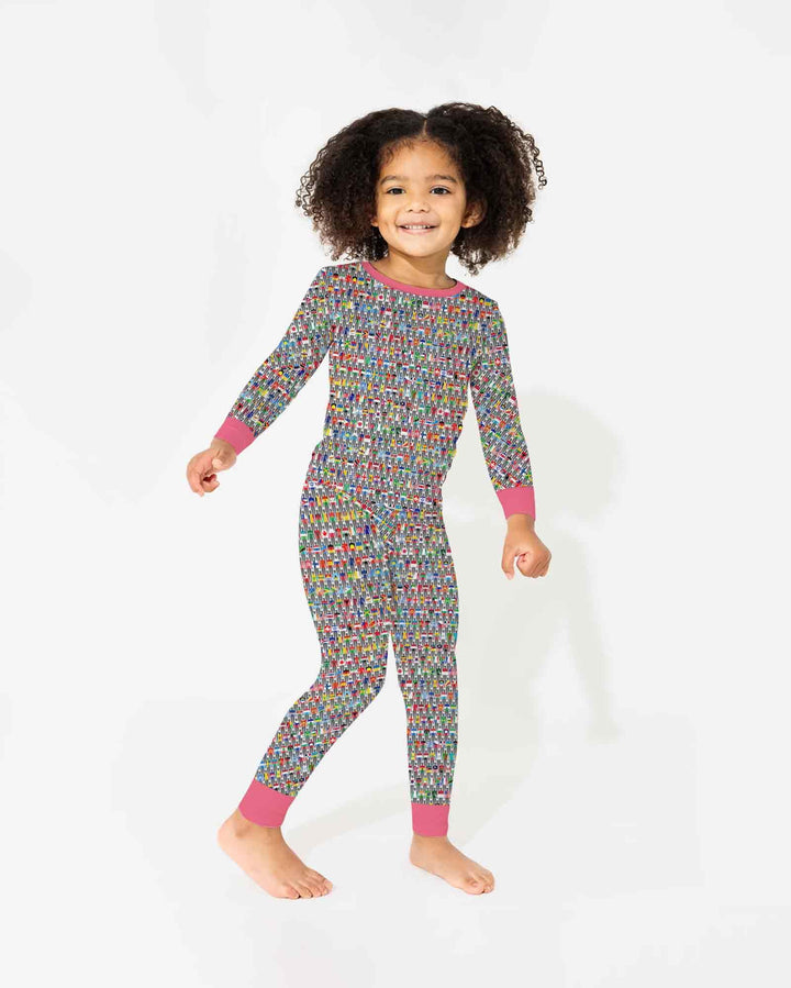 Conjunto de pijama de dos piezas de bambú con mangas largas, plantilla PERSONALIZADA