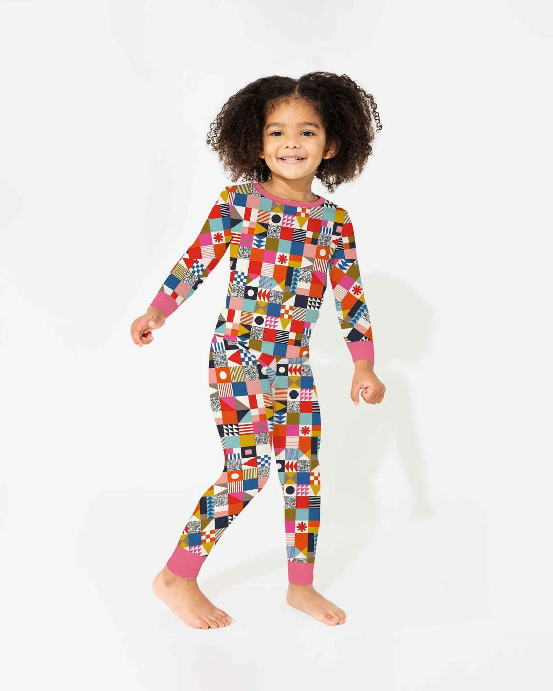 Playful Shapes Bamboo Two Piece Long Sleeve Pajama Set