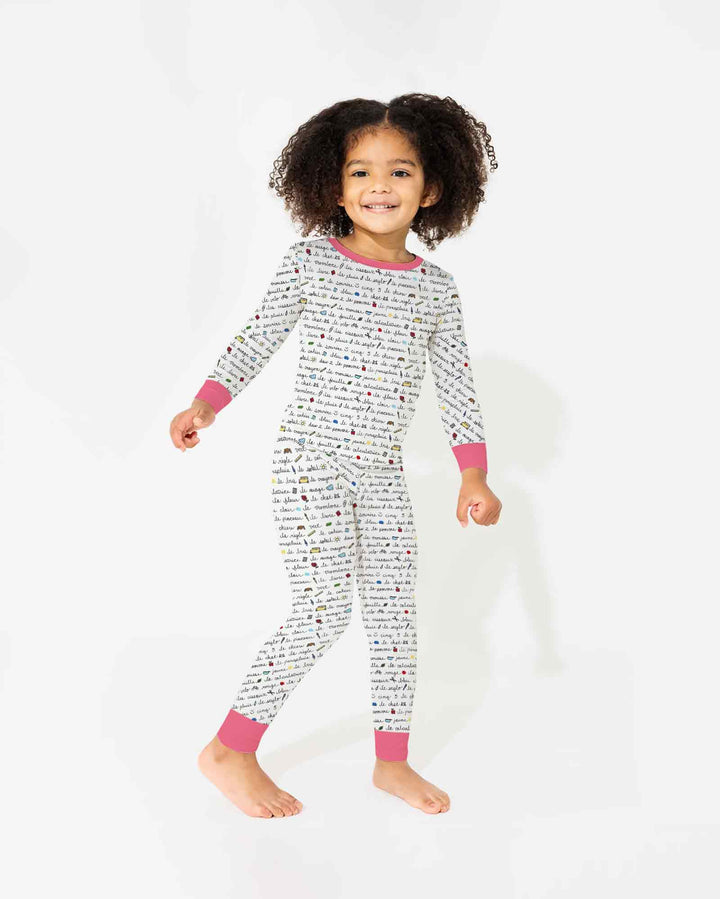 Zweiteiliges Langarm-Pyjama-Set mit Sommerfrüchten