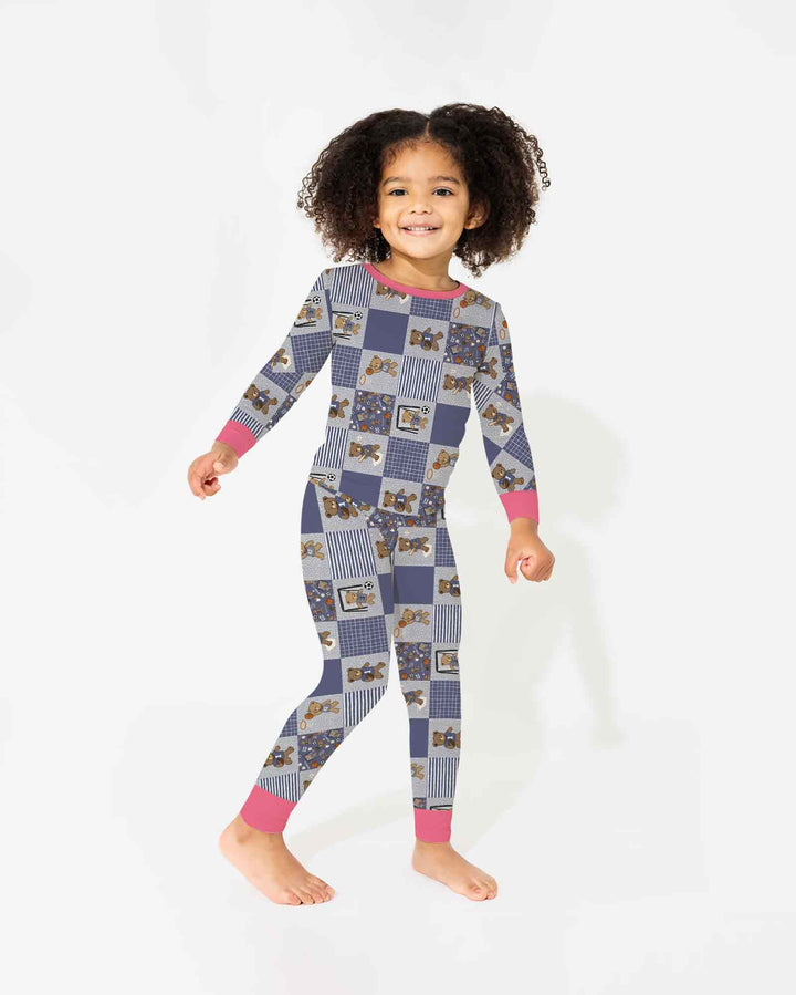 Game Day Teddy Bamboo Two Piece Long Sleeve Pajama Set