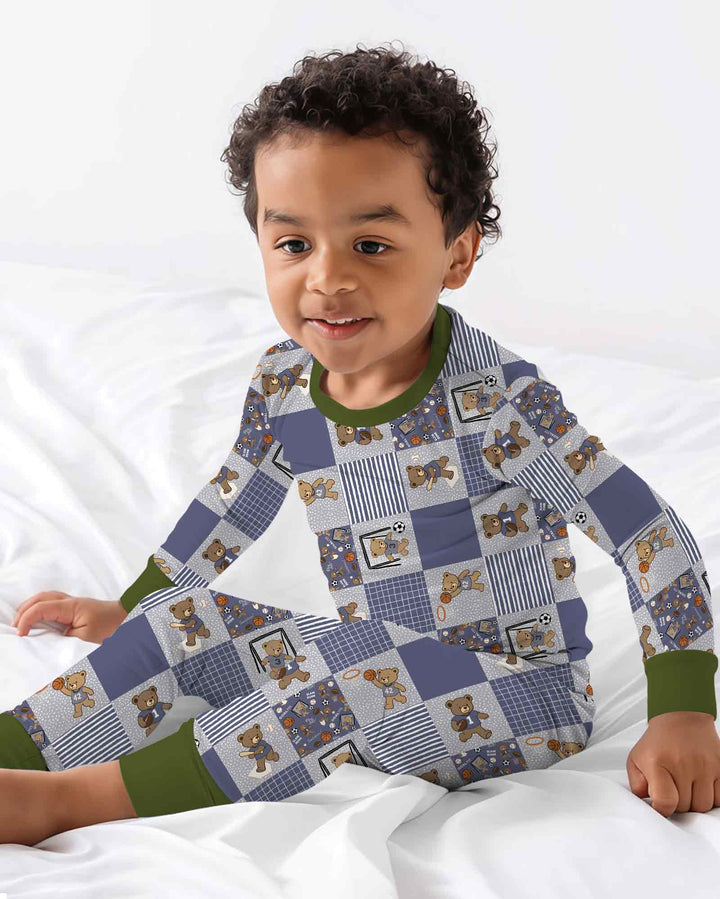Game Day Teddy Bamboo Two Piece Long Sleeve Pajama Set