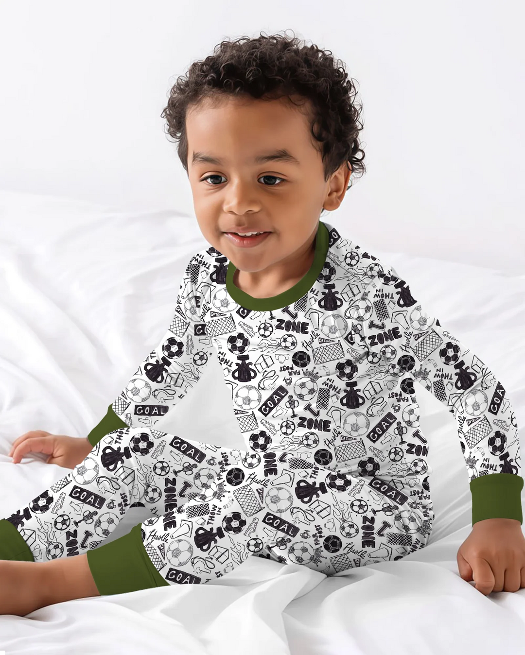 Soccer Doodle Bamboo Two Piece Long Sleeve Pajama Set