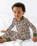 Zweiteiliges Langarm-Pyjama-Set mit Sommerfrüchten