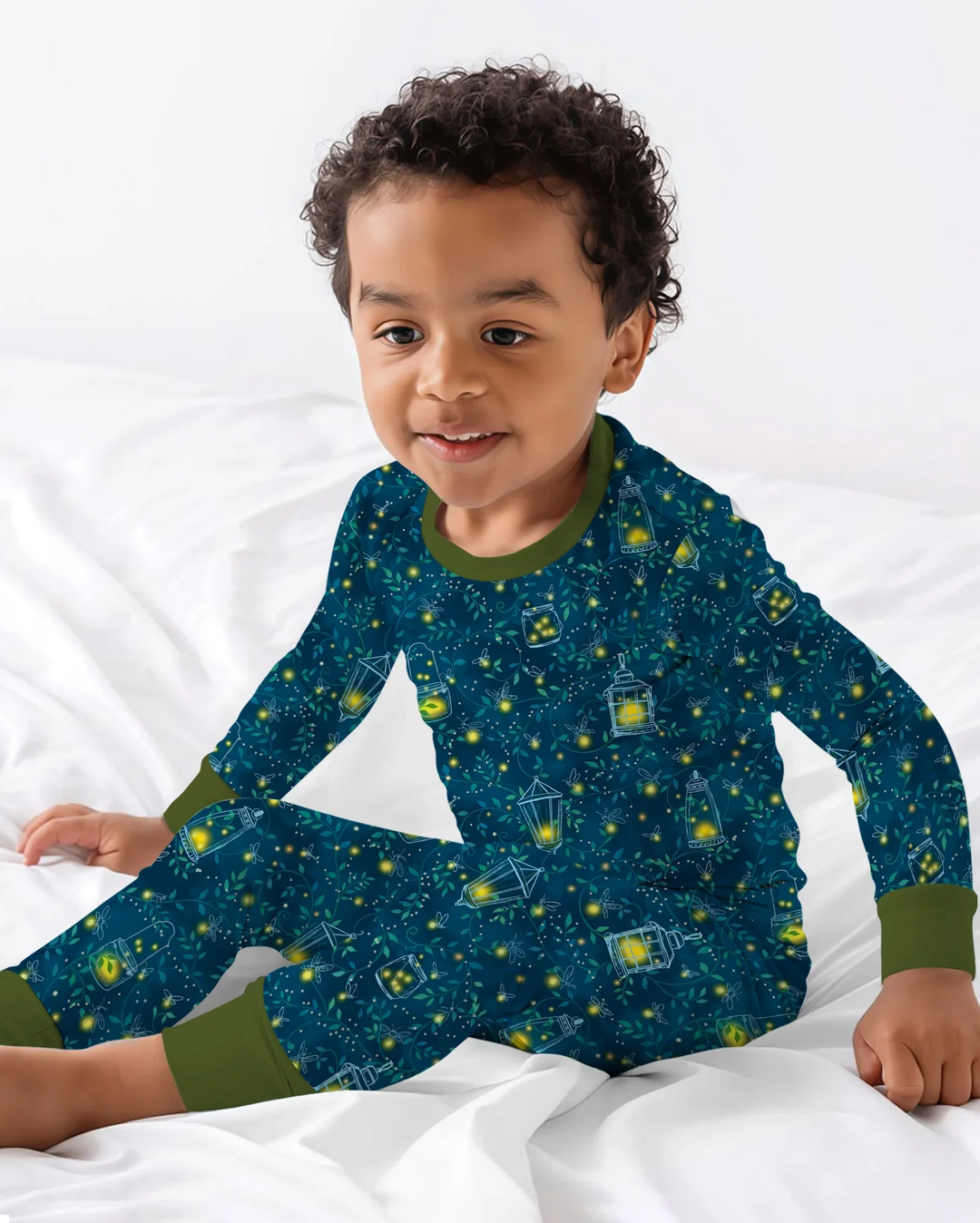 Firefly Lantern Night Bamboo Two Piece Long Sleeve Pajama Set