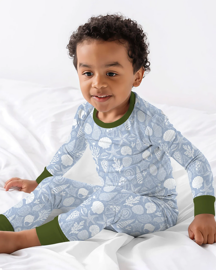 Coastal Treasures Bamboo Two Piece Long Sleeve Pajama Set