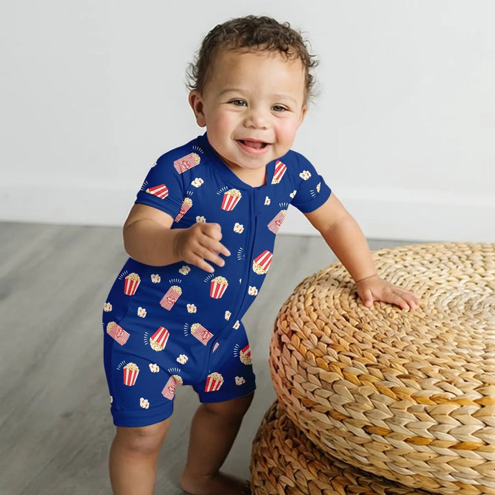 Popcorn Shorty Zippered Romper - Zumbamboo