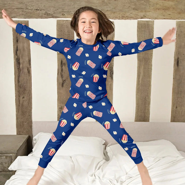 Popcorn Two Piece Long Sleeve Pajama Set - Zumbamboo