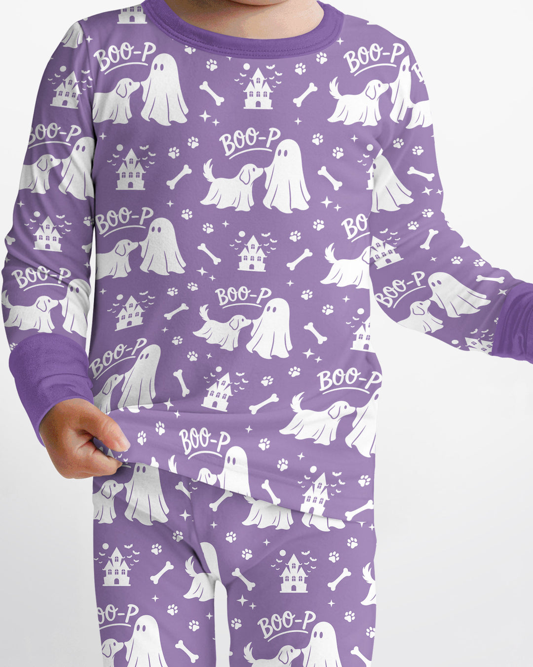 Boo-p Ghost Dog Bamboo Two Piece Long Sleeve Pajama Set