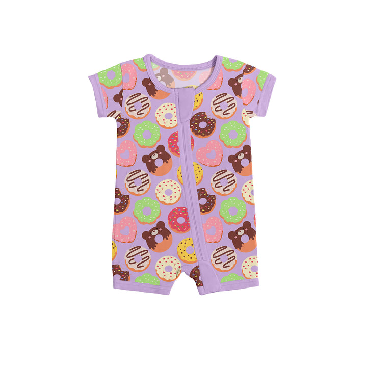 Purple Donut Fantasy Shorty Zippered Romper