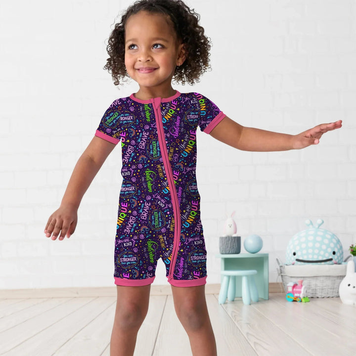 Rainbow Affirmations Shorty Zippy , Rainbow Affirmations Shorty Zippy - 0-3M