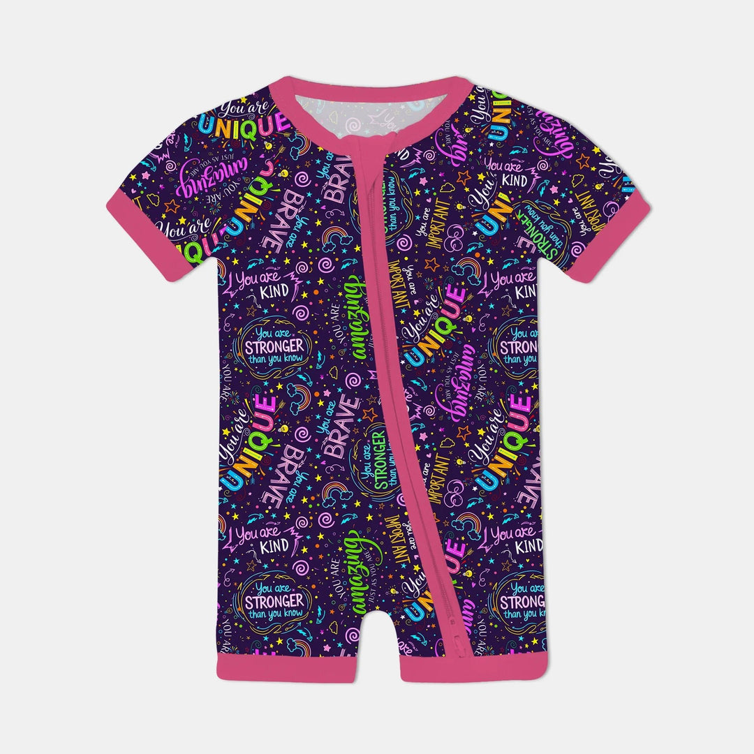 Rainbow Affirmations Shorty Zippy , Rainbow Affirmations Shorty Zippy - 0-3M
