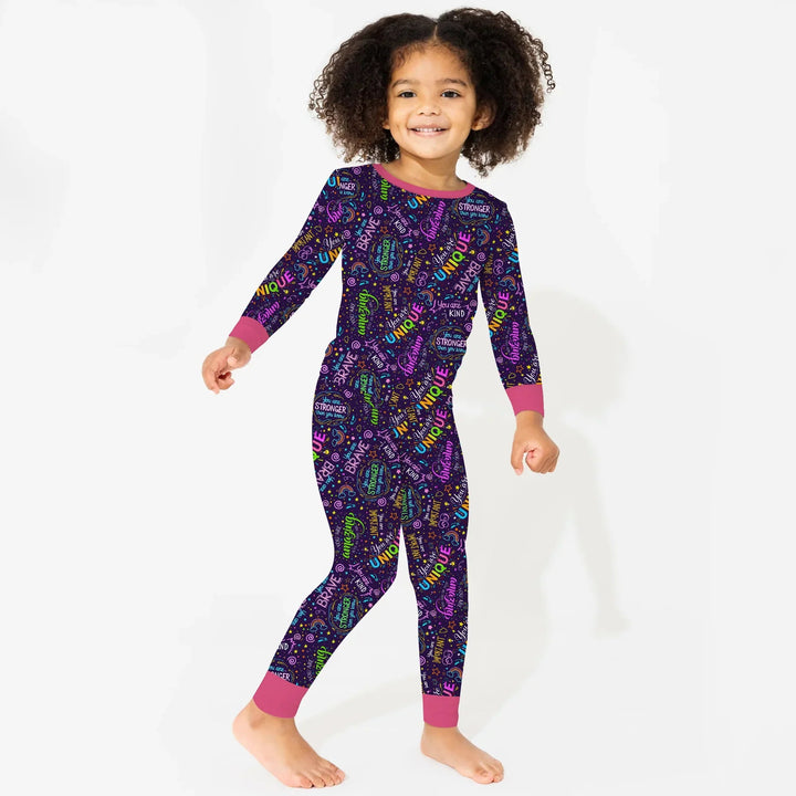 Rainbow Affirmations Two Piece Long Sleeve Pajama Set , Rainbow Affirmations Two Piece Long Sleeve Pajama Set - 12-18M
