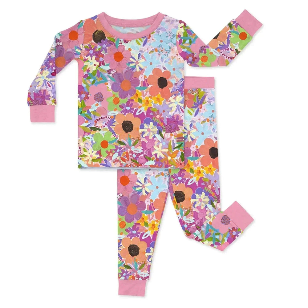 Rainbow Blooms Two Piece Pajama Set , Rainbow Blooms Two Piece Pajama Set - 12-18M