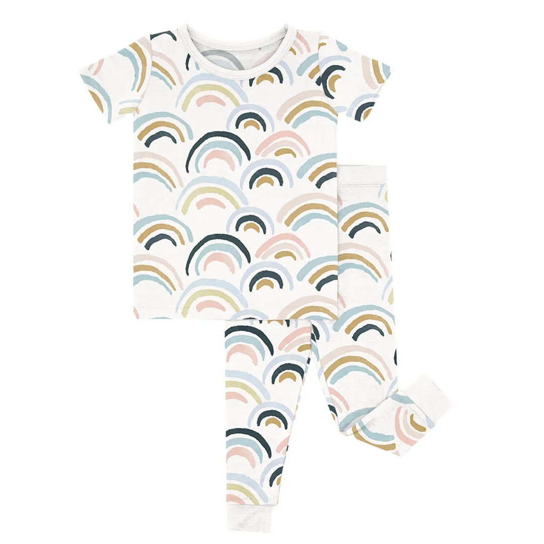 Rainbows Two Piece Short Sleeve Pajama Set - Zumbamboo