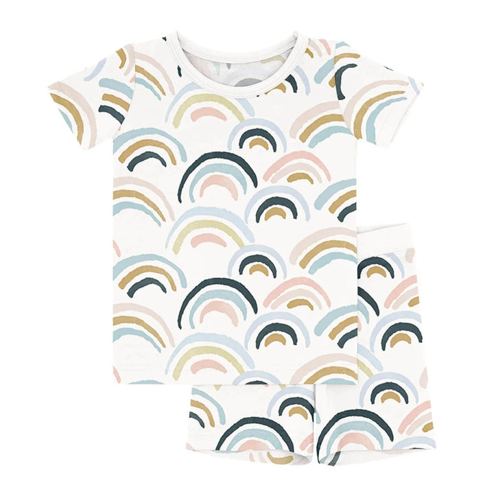 Rainbows Two Piece Short Sleeve Shorts Pajama Set - Zumbamboo