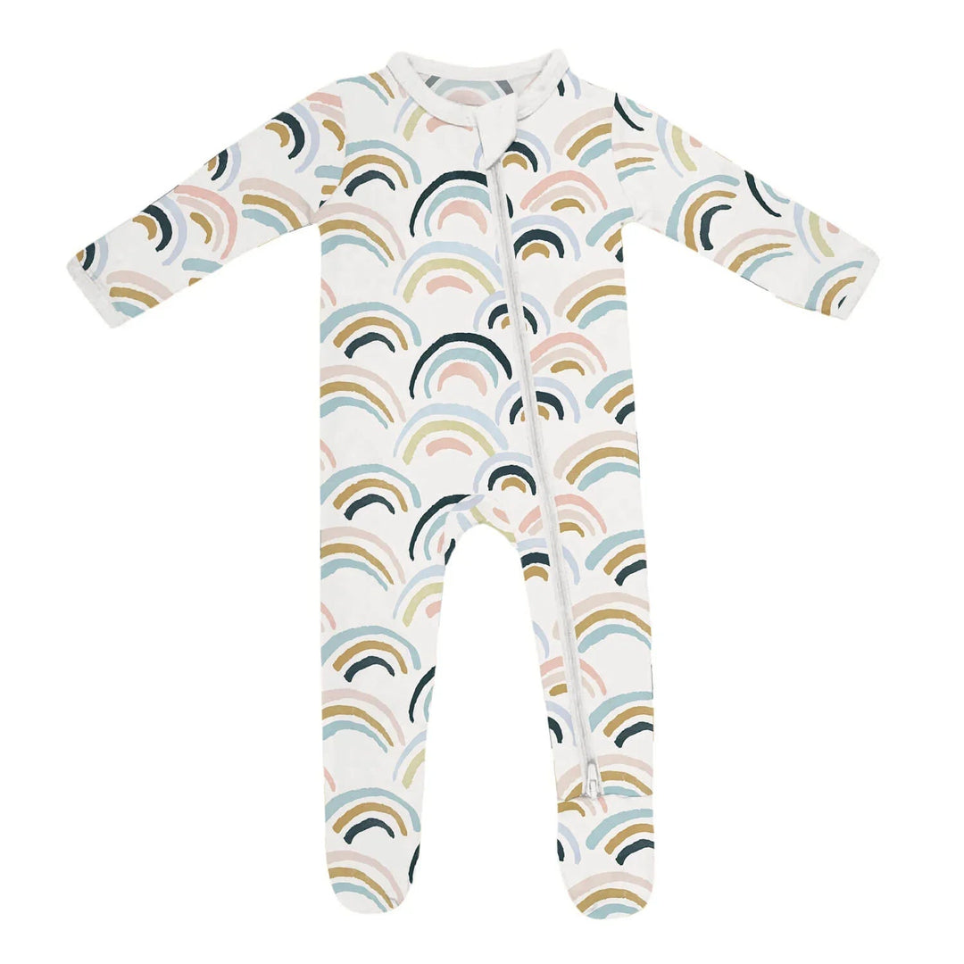 Rainbows Zippered Footie Romper - Zumbamboo