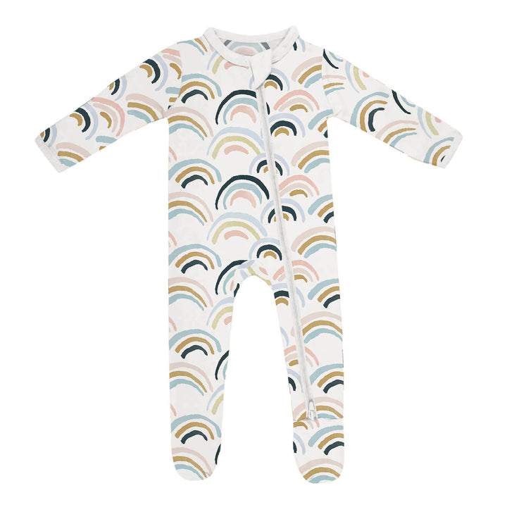 Rainbows Zippered Footie Romper