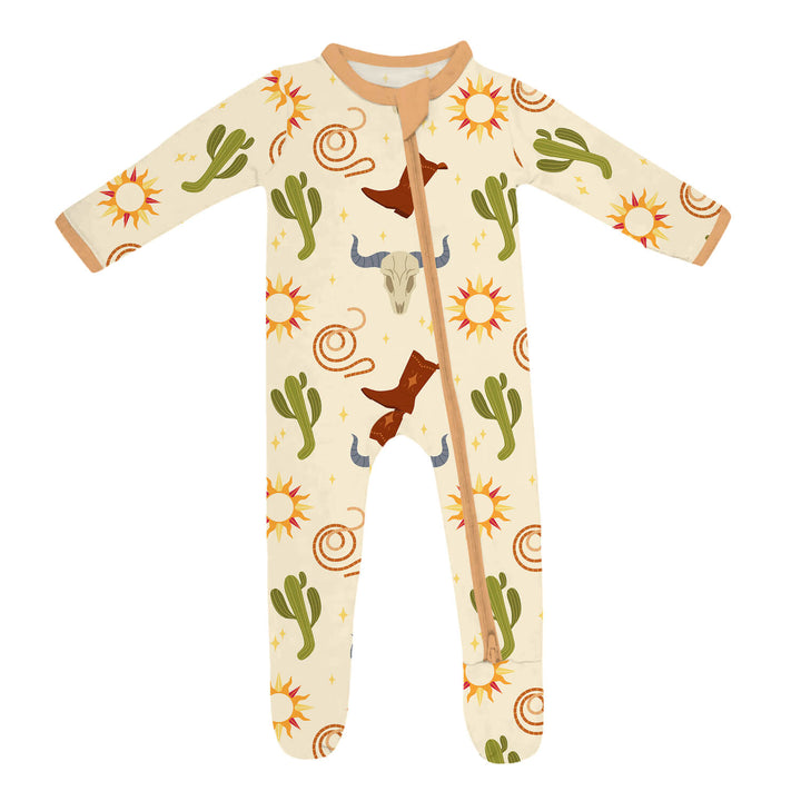 Ready To Rodeo Zippered Footie Romper