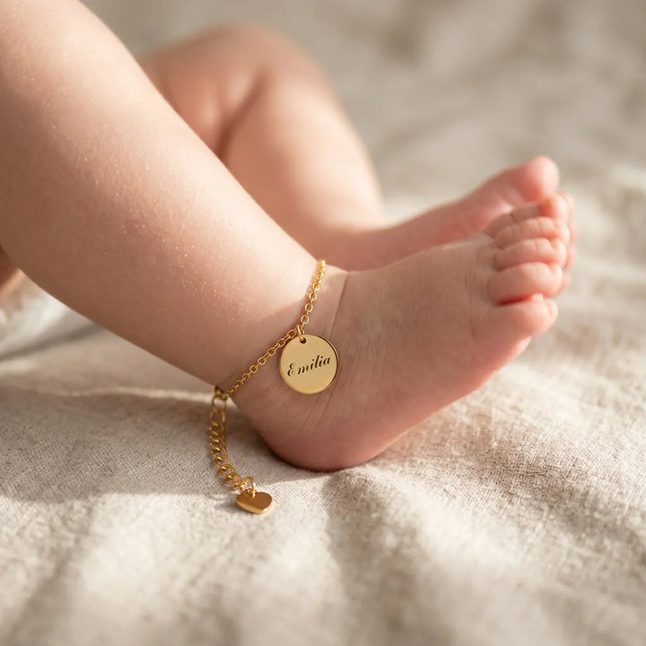 The Signature Disc: Personalized Baby Anklet