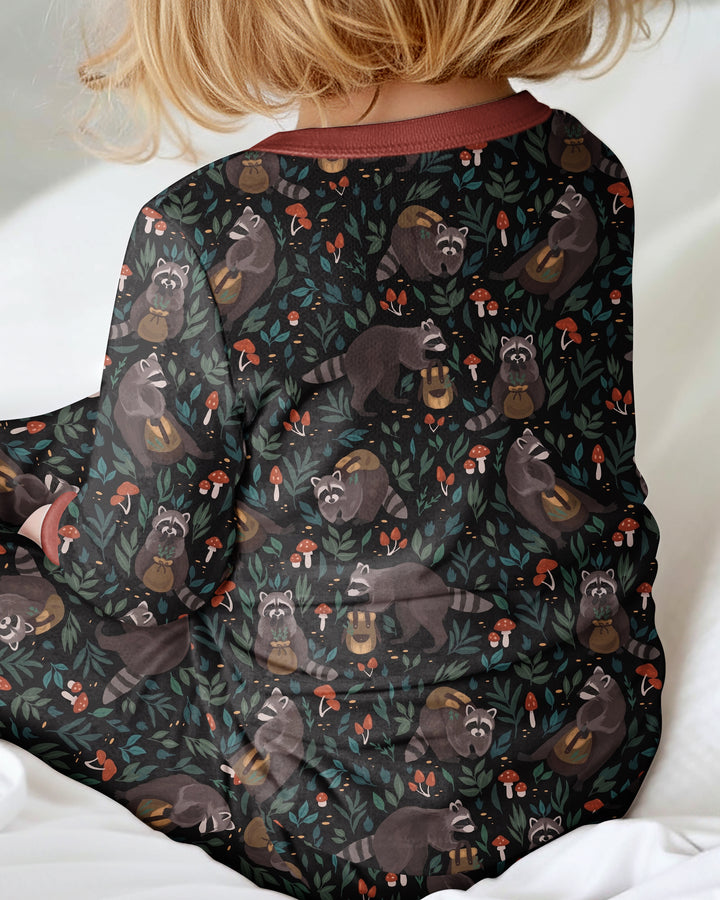 Raccoon And Whimsical Mushroom Bamboo Convertible Zippy