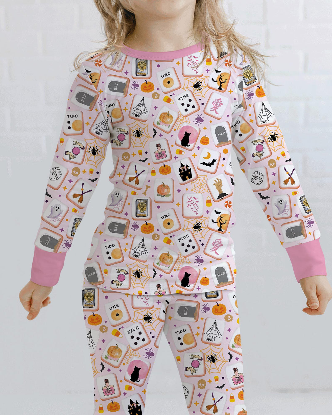 Mahjoween Mommy & Me Matching Bamboo Two Piece Long Sleeve Pajama Set