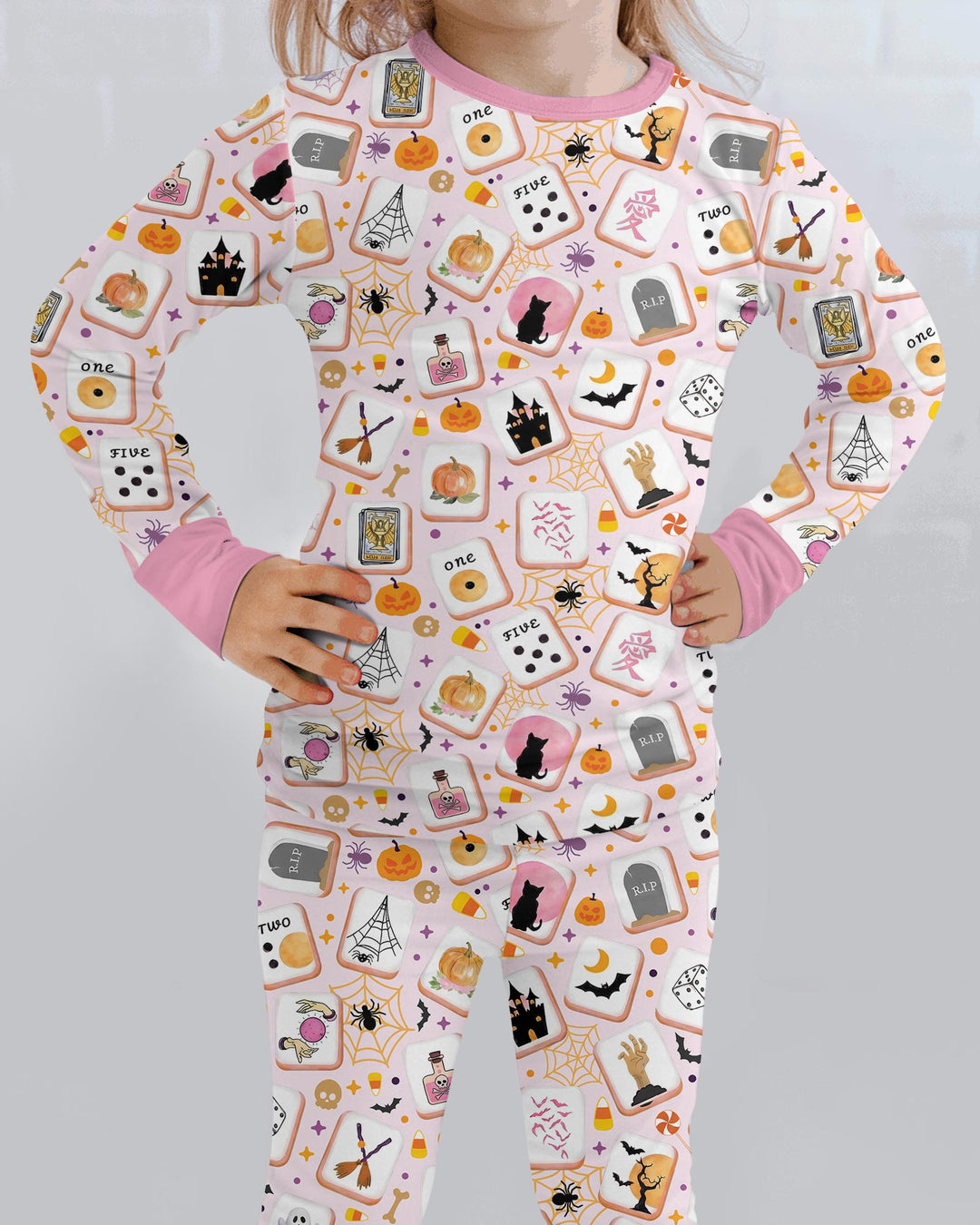 Mahjoween Mommy & Me Matching Bamboo Two Piece Long Sleeve Pajama Set