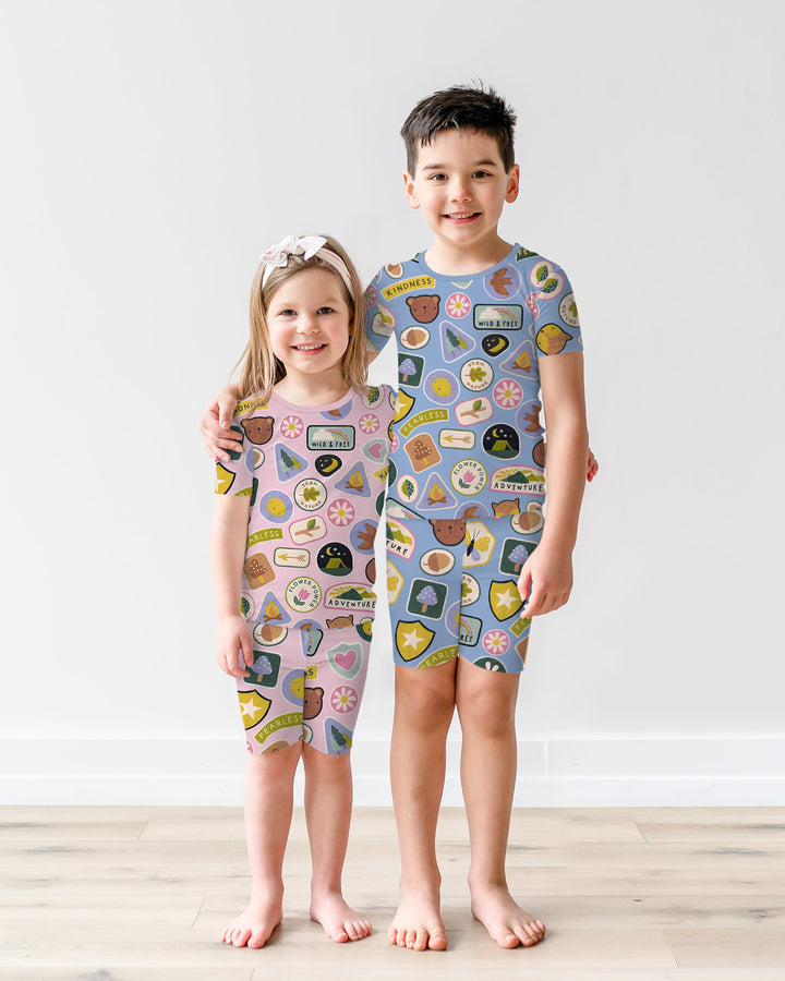 Little Explorer Bamboo Two Piece Short Sleeve Shorts Pajama Set