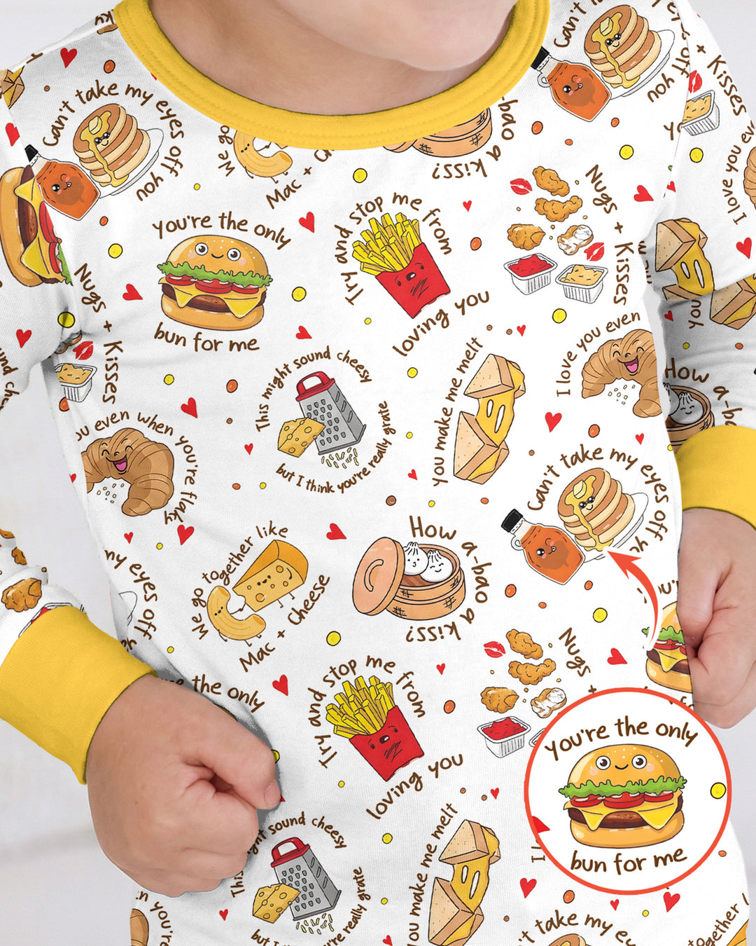 Food Puns Love Bamboo Two Piece Long Sleeve Pajama Set