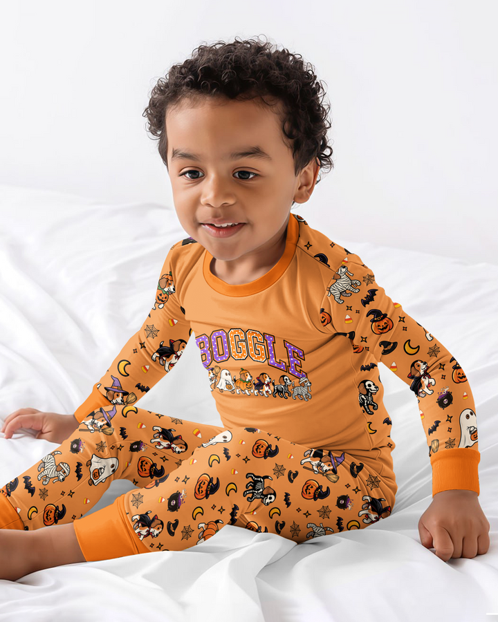 Halloween Boogle Bamboo Two Piece Long Sleeve Pajama Set